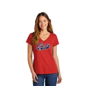 Cats Softball classic red vneck dt5002