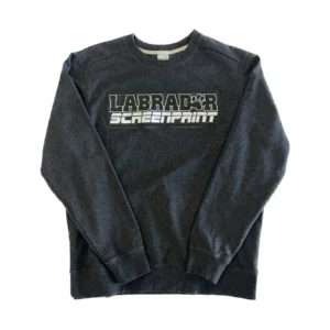 Labrador Crew Sweatshirt Charcoal With Twill Patch Front Logo